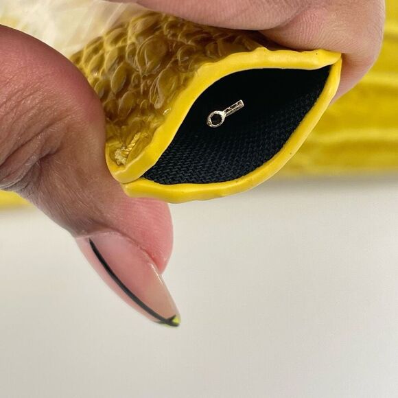 Yellow Croc Embossed Faux Leather Structured Satchel – Medium Top Handle Bag - Picture 15 of 17